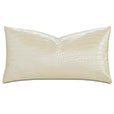 Tegu Faux Snakeskin Decorative Pillow in Pearl