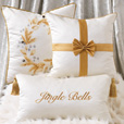 Gift Bow Decorative Pillow in Gold