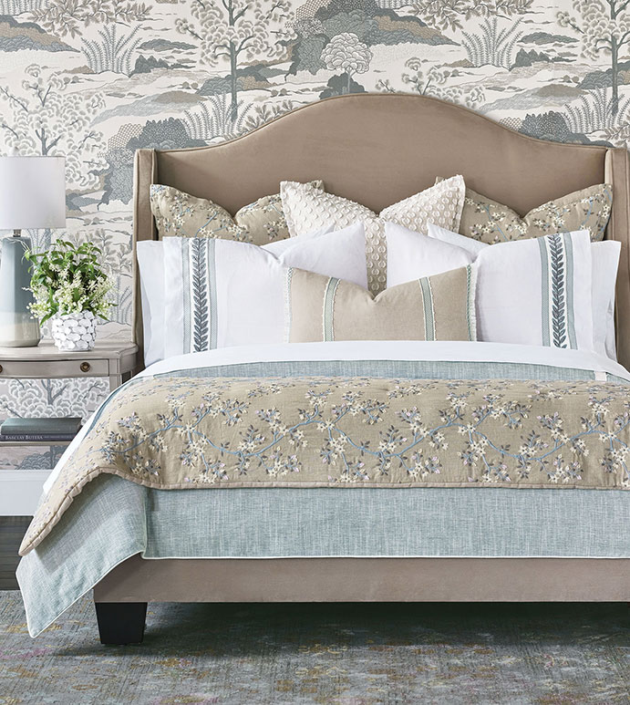 Amberlynn - ,floral bedding,floral embroidery,floral pillows,neutral bedding,designer bedding,embroidered bedding,shabby chic,celerie kemble,botanical embroidery,luxury bedding,romantic bedding,