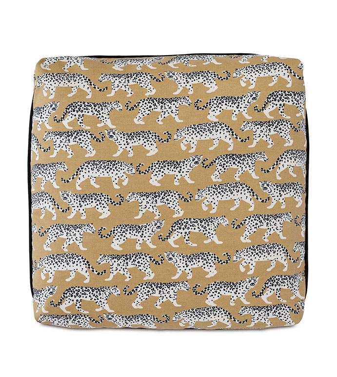 Prowling Boxed Decorative Pillow - ,22X22 PILLOW,SQUARE PILLOW,LARGE PILLOW,OUTDOOR PILLOW,OUTDOOR DECOR,TIGER PRINT,TIGER PRINT PILLOW,TURKISH CORNERS,EARTH TONED PILLOW,EXOTIC PRINT,
