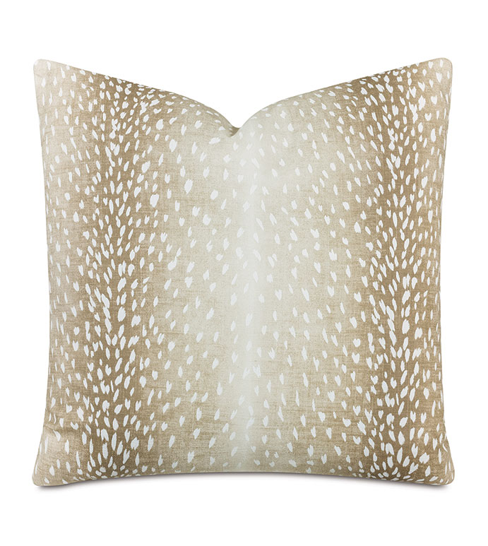 Wiley Animal Print Decorative Pillow In Fawn - ANIMAL PRINT,LEOPARD PRINT,DEER PRINT,OMBRE,GRADIENT,FADED,NEUTRAL,PILLOW,PRINT,DECORATIVE PILLOW,THROW PILLOW,ACCENT PILLOW,EASTERN ACCENTS,LUXURY,DESIGNER,SPOTTED,SPOTTED PRINT,