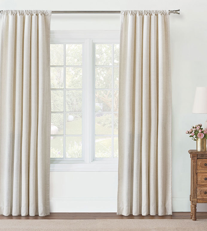 Sabelle Solid Curtain Panel - CURTAIN,CURTAINS,CURTAIN PANEL,CURTAIN PANELS,DRAPERY,DRAPERIES,SOLID,LINEN,WHITE,IVORY,ROD POCKET,SOLID WHITE ROD POCKET CURTAIN,WHITE ROD POCKET CURTAIN,WHITE LINEN CURTAIN,IVORY