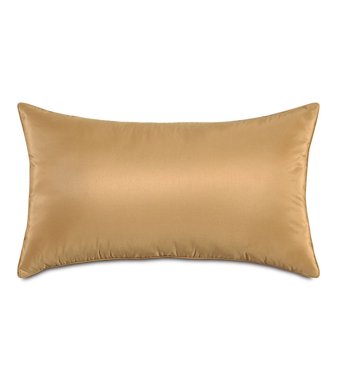 Freda Taffeta Decorative Pillow in Gold - GOLD,DECORATIVE PILLOW,PILLOW,ACCENT PILLOW,THROW PILLOW,OPULENT,GLAM,RECTANGULAR,15X26,HOME DECOR,LUXURY,MADE IN USA,TAFFETA,SILKY,SHINY,