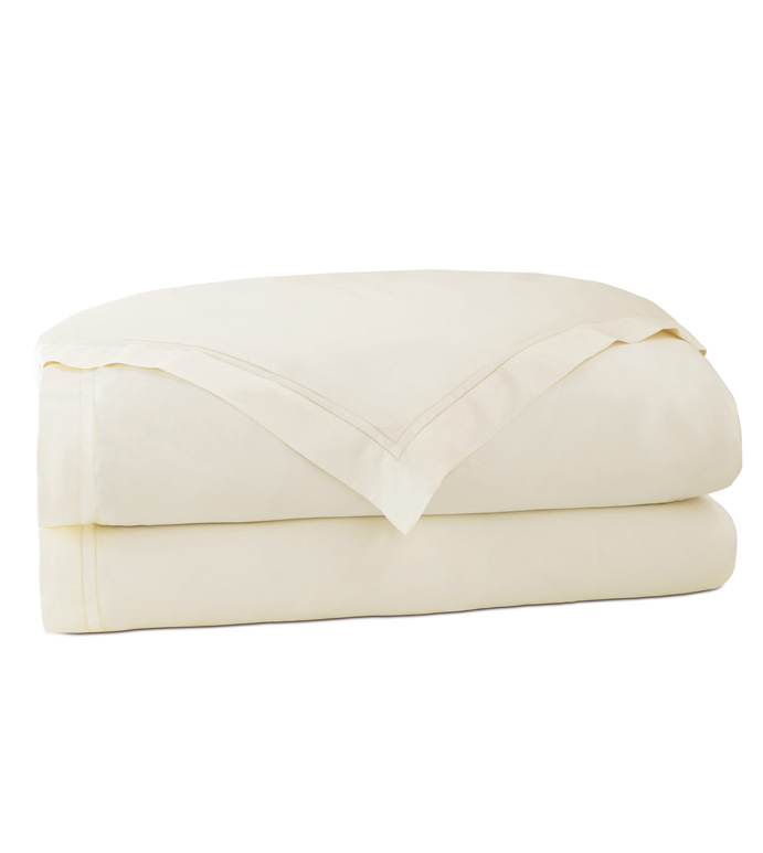 Lusso Sateen Duvet Cover in Ivory - ,COTTON SATEEN DUVET,IVORY DUVET COVER,CREAM DUVET COVER,SATEEN DUVET COVER,SATEEN BEDDING,CREAM BEDDING,IVORY BEDDING,LUXURY COTTON DUVET COVER,SOLID WHITE DUVET COVER,