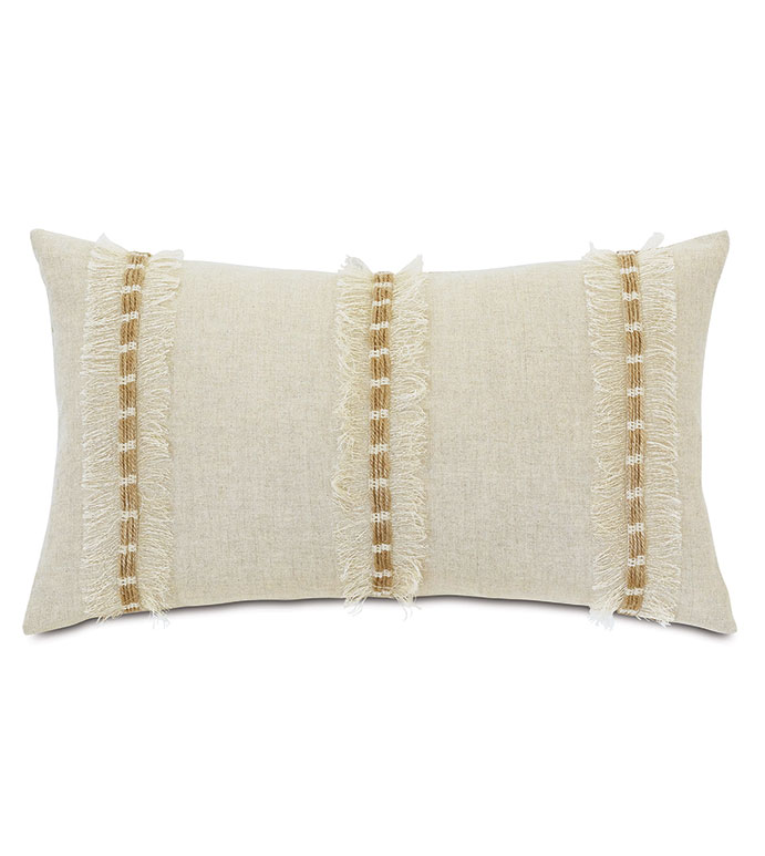 Kimahri Fringe Decorative Pillow - ,100% linen pillow,beige linen pillow,fringe pillow,neutral pillow,linen bedding,linen decor,neutral decor,beige pillow,linen throw pillow,