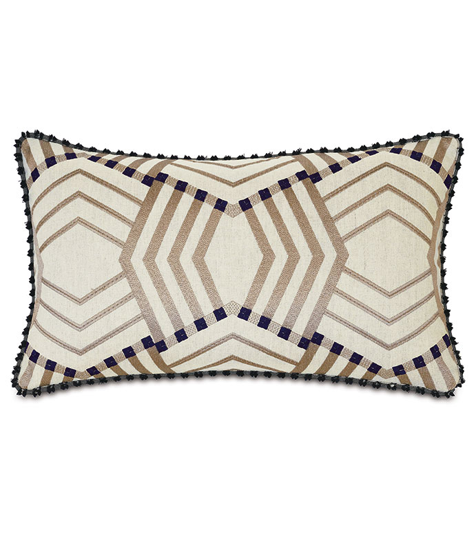 Kimahri Embroidered Decorative Pillow - ,embroidered pillow,geometric embroidery,ethnic embroidery,neutral pillow,brown pillow,geo embroidery,luxury embroidery,embroidered throw pillow,global pillow,