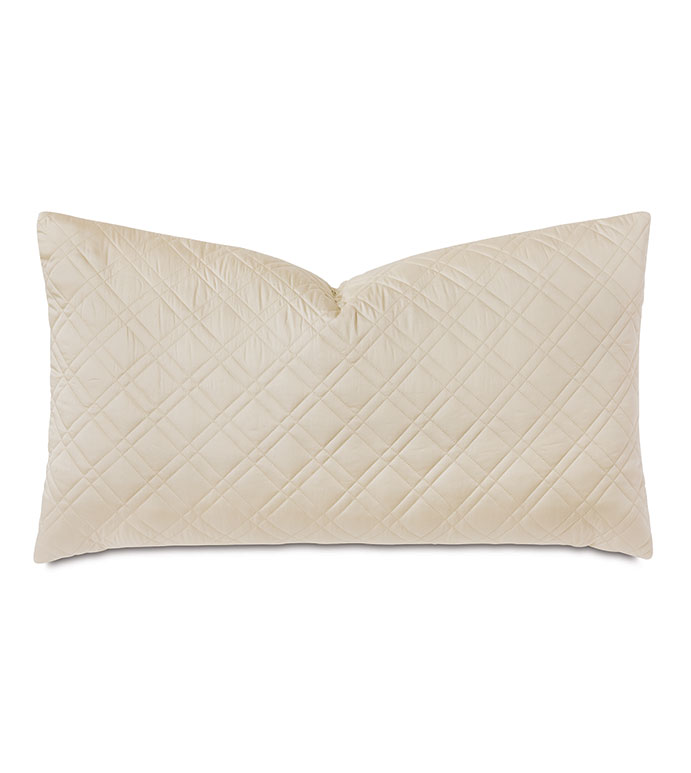Coperta Diamond Quilted King Sham in Almond - ,QUILTED KING SHAM,QUILTED SHAM,QUILTED PILLOW,TAN QUILTED KING SHAM,TAN QUILTED PILLOW,QUILTED BEDDING,TAN KING SHAM,SATEEN KING SHAM,WASHABLE SHAMS,