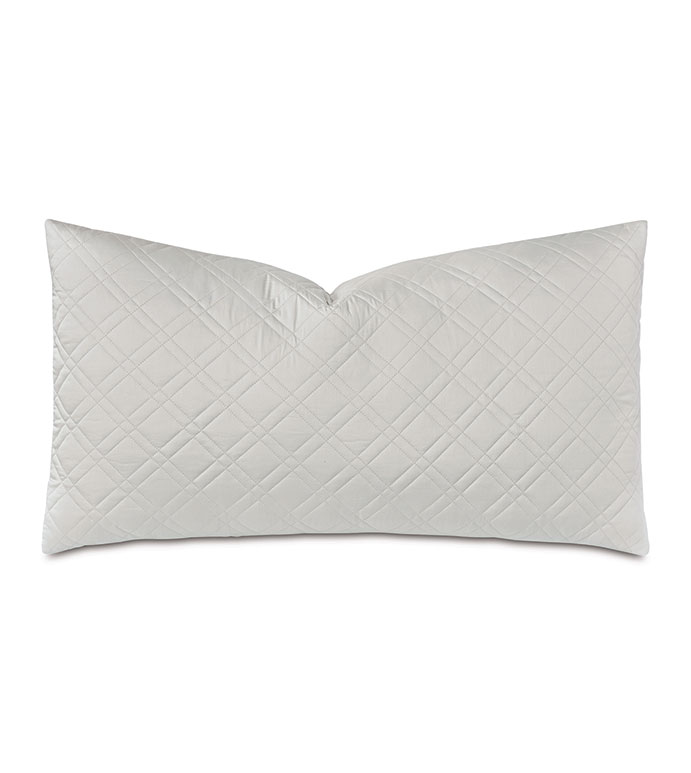 Coperta Diamond Quilted King Sham in Silver - ,QUILTED KING SHAM,QUILTED SHAM,QUILTED PILLOW,SILVER QUILTED KING SHAM,SILVER QUILTED PILLOW,QUILTED BEDDING,GRAY KING SHAM,SATEEN KING SHAM,WASHABLE SHAMS,