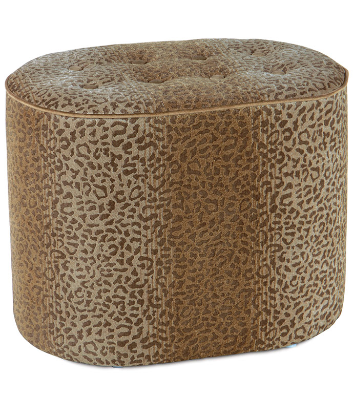 Congo Gold &amp; Brown Oval Ottoman