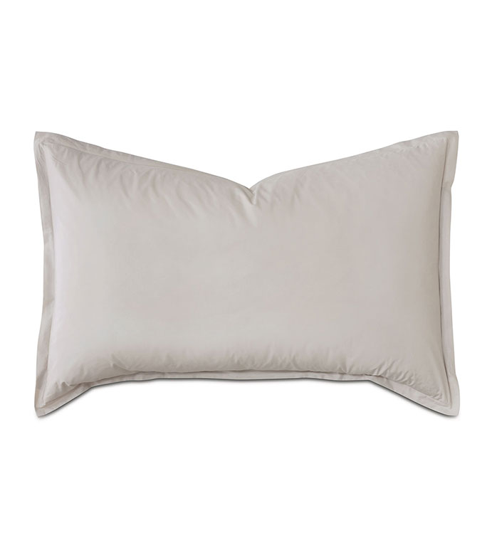 Vail Percale Queen Sham In Bisque - ,PERCALE QUEEN SHAM,COTTON PERCALE SHAMS,COTTON PERCALE QUEEN SHAM,GRAY QUEEN SHAM,GRAY SHAMS,PERCALE FINE LINENS,GRAY PERCALE FINE LINENS,