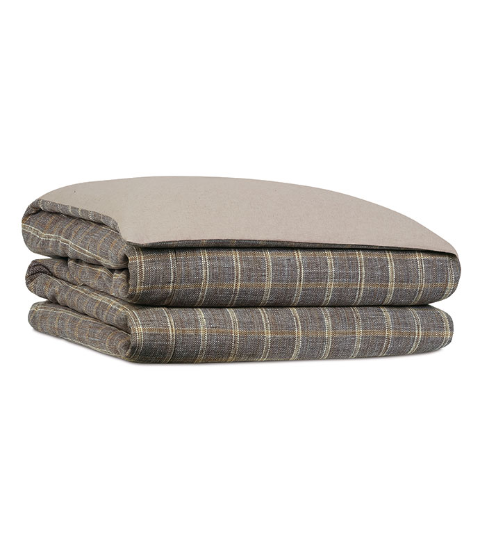 Hastings Plaid Duvet Cover - ,plaid duvet cover,tartan duvet cover,plaid comforter,dark gray duvet,charcoal duvet cover,thom filicia bedding,plaid bedding,lodge decor,masculine bedding,suiting fabric,