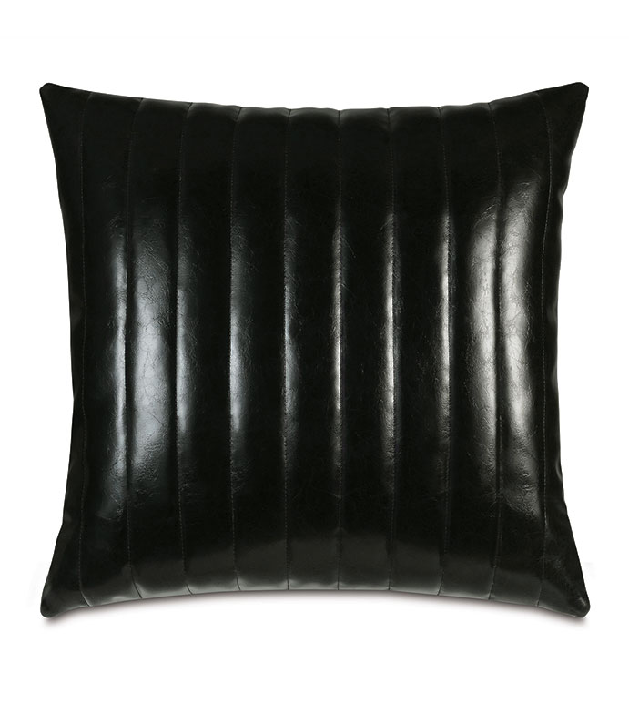 Zelda Faux Leather Decorative Pillow - ,faux leather pillow,black faux leather pillow,padded pillow,black leather pillow,leather throw pillow,vegan leather pillow,black vegan leather pilllow,