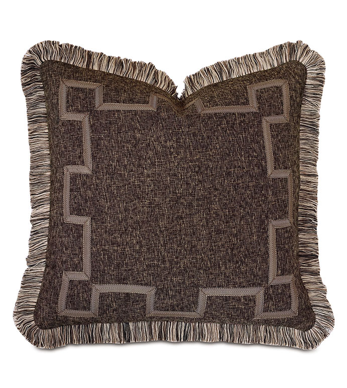 Broward Border Decorative Pillow in Cocoa