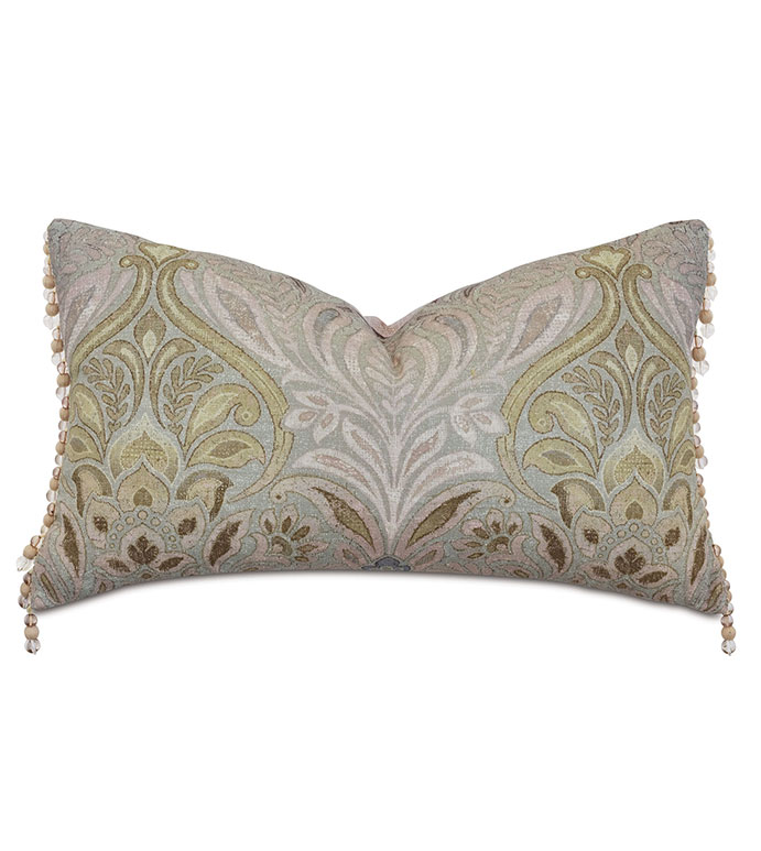 Evie Beaded Trim Decorative Pillow