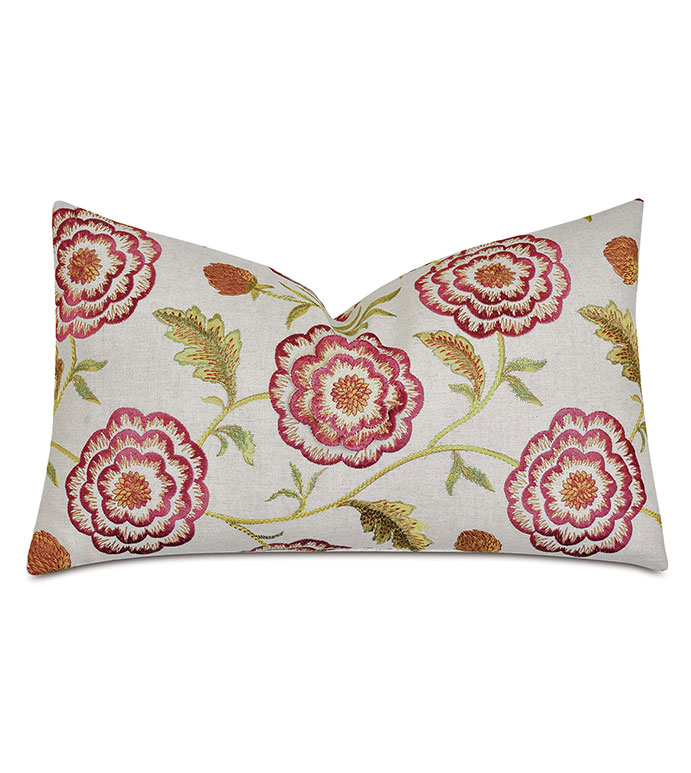 Marguerite Embroidered Decorative Pillow