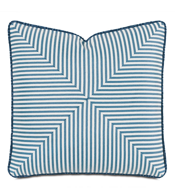 Ahoy Striped Decorative Pillow in Sky