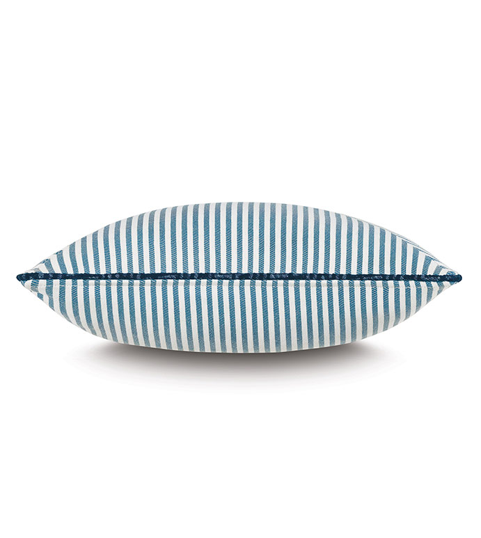 Ahoy Striped Decorative Pillow in Sky
