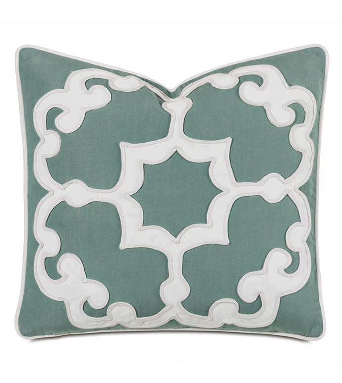 Amu Lasercut Decorative Pillow in Mint
