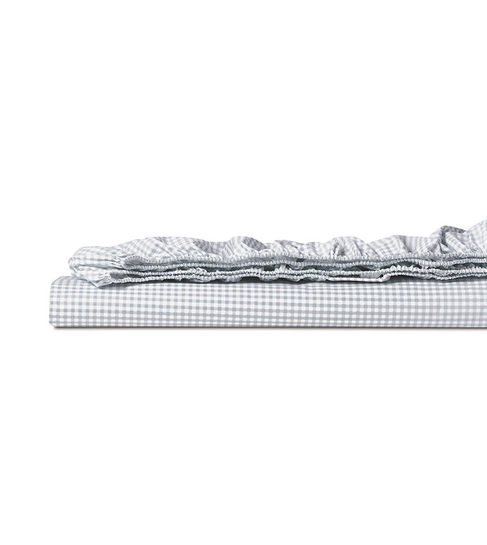 MALAYA GINGHAM FITTED SHEET IN HAZE