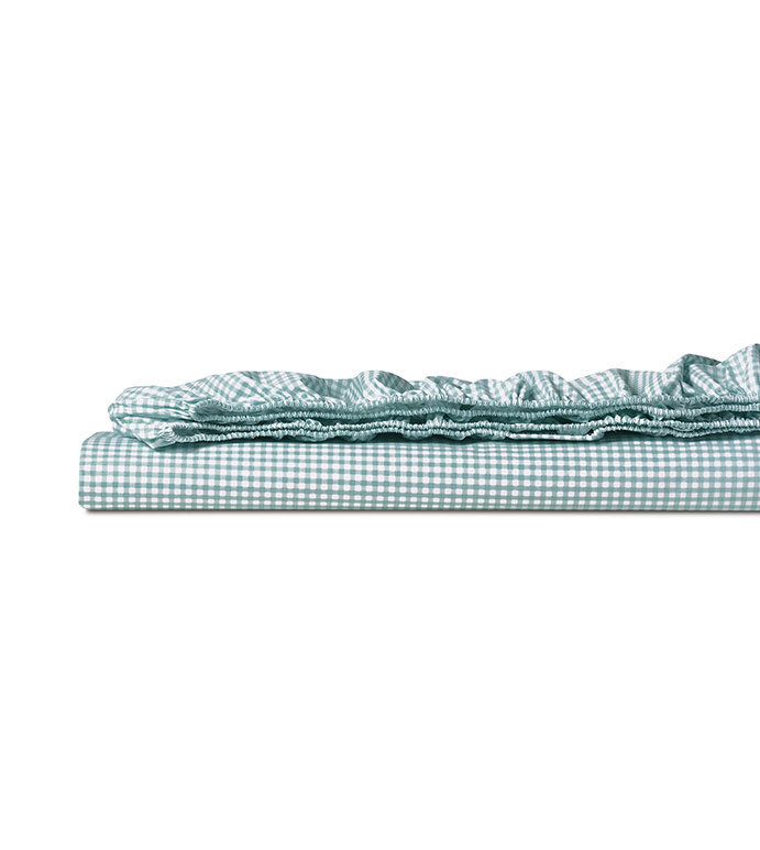 MALAYA GINGHAM FITTED SHEET IN SEA