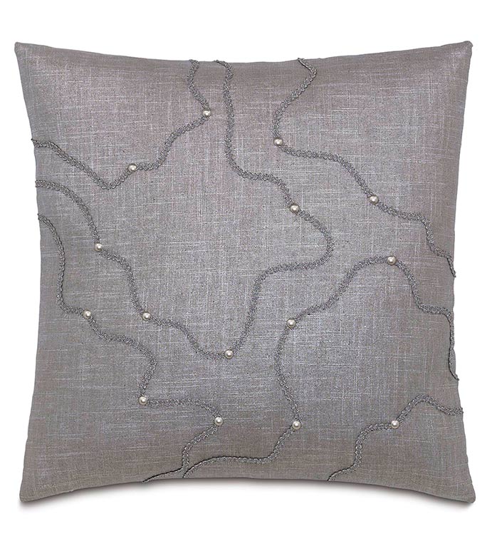 Amal Nailheads Decorative Pillow