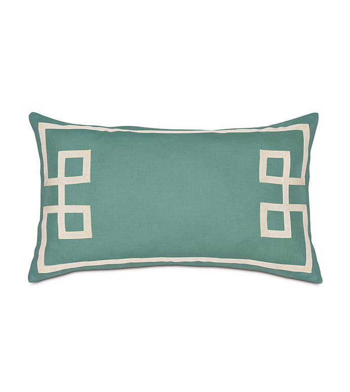 Resort Aqua Fret Accent Pillow
