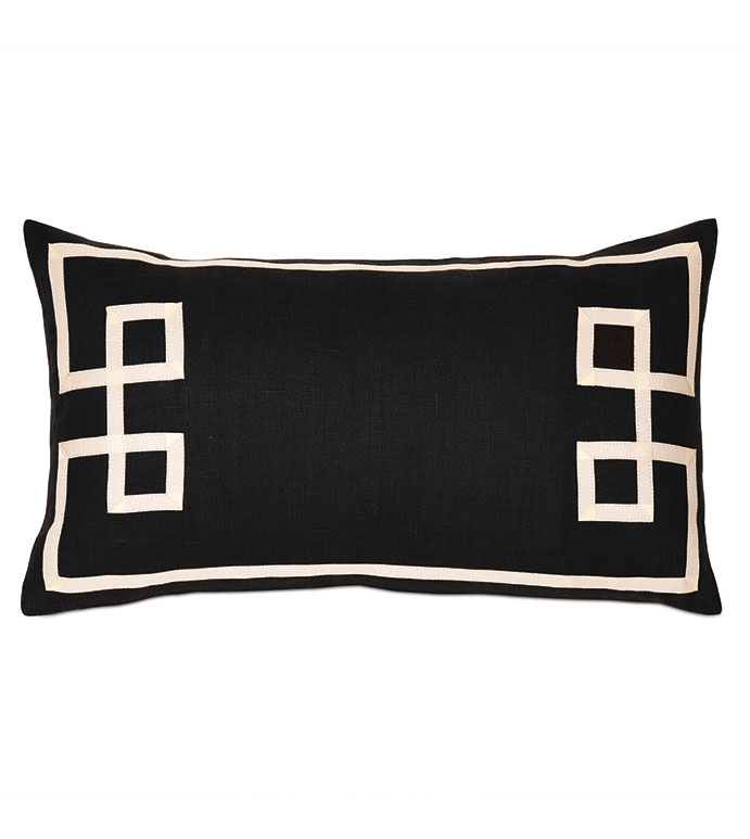 Resort Black Fret Accent Pillow