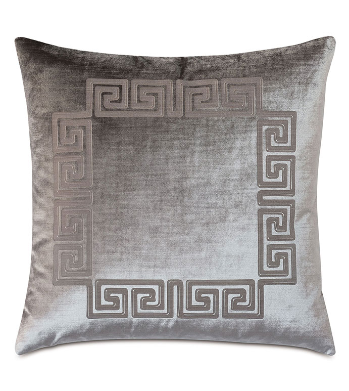 Antiquity Greek Key Decorative Pillow in Dove