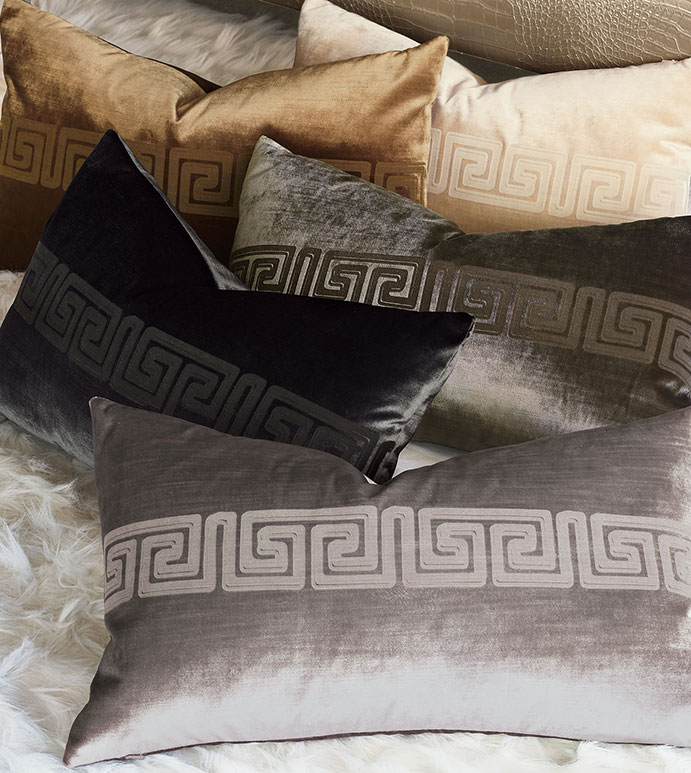 Antiquity Greek Key Decorative Pillow in Cream