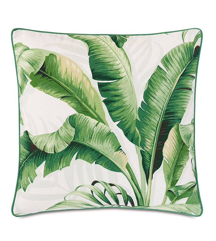 Abaca Banana Leaf Decorative Pillow in Cloud