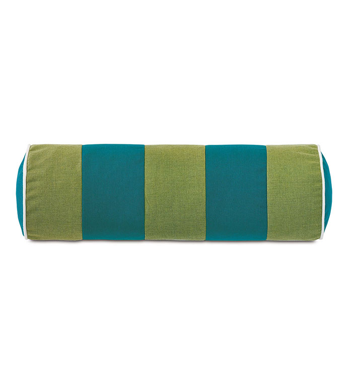 Plage Striped Bolster in Teal