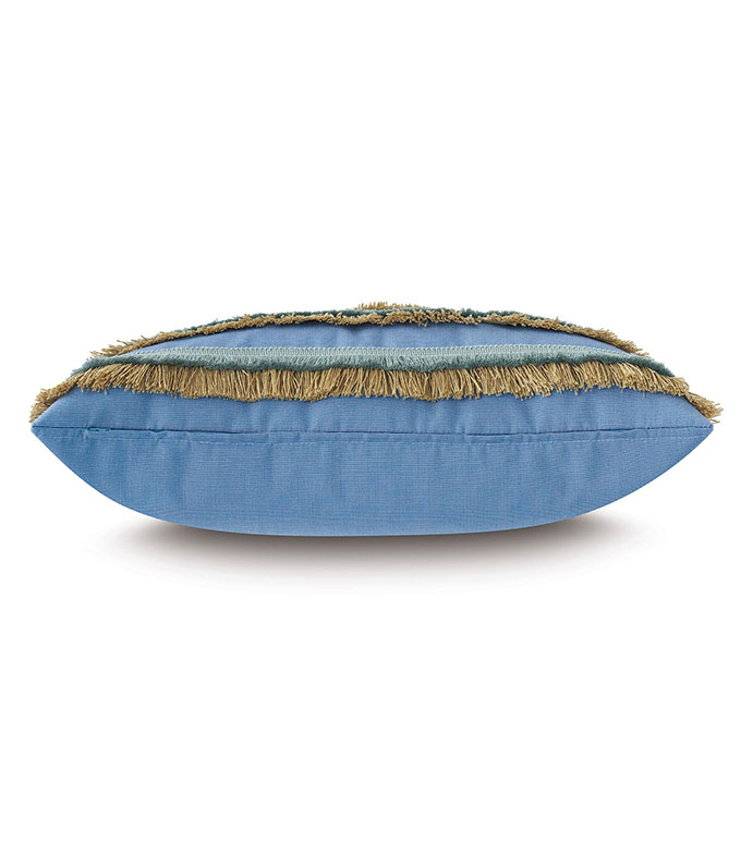 Nocatee Fringe Decorative Pillow in Blue