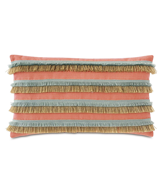 Nocatee Fringe Decorative Pillow in Carnation