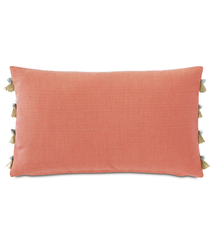 Nocatee Fringe Decorative Pillow in Carnation