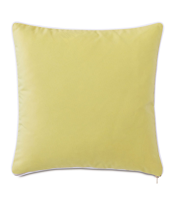 Kaleidoscope Applique Decorative Pillow in Lemon