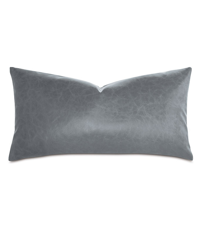 Nevin Vegan Leather Decorative Pillow in Dark Gray