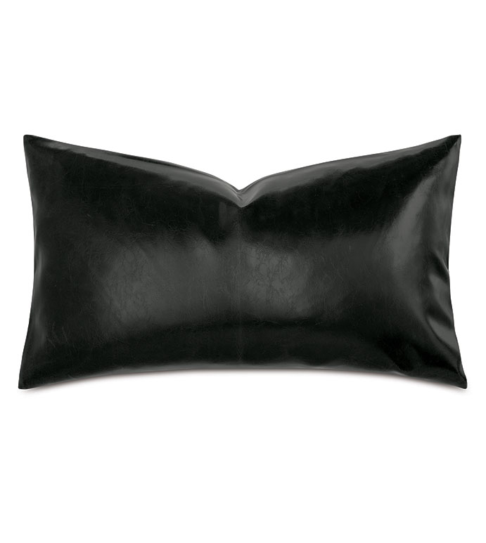 Muse Vegan Leather Decorative Pillow in Ink