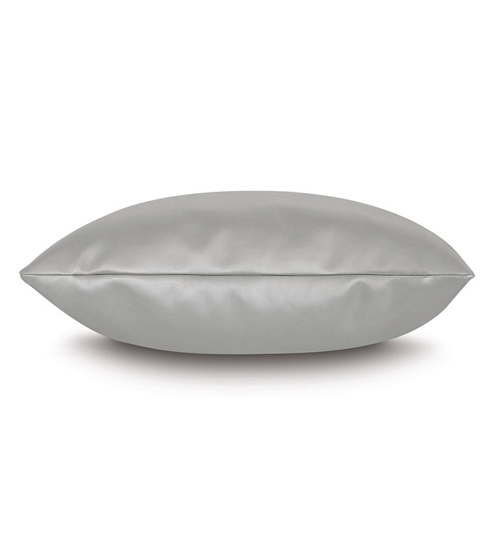 Klein Vegan Leather Decorative Pillow in Sterling