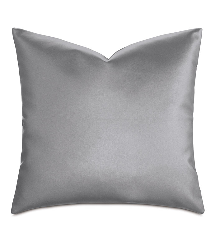 Klein Vegan Leather Decorative Pillow in Steel