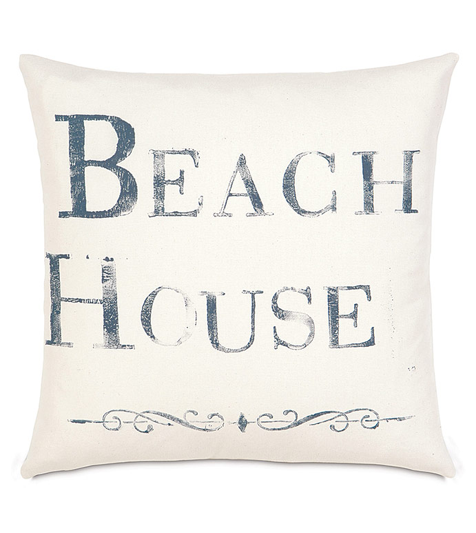 Beach Blockprinted Decorative Pillow