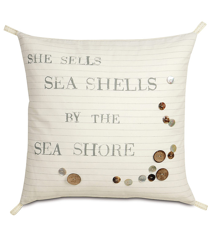 Shell Blockprinted Decorative Pillow