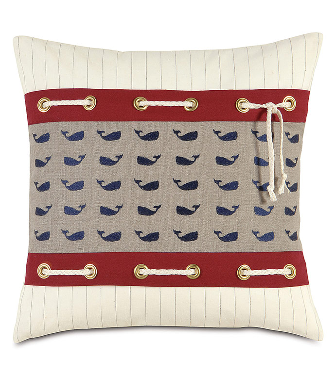 Lineate Whale Decorative Pillow