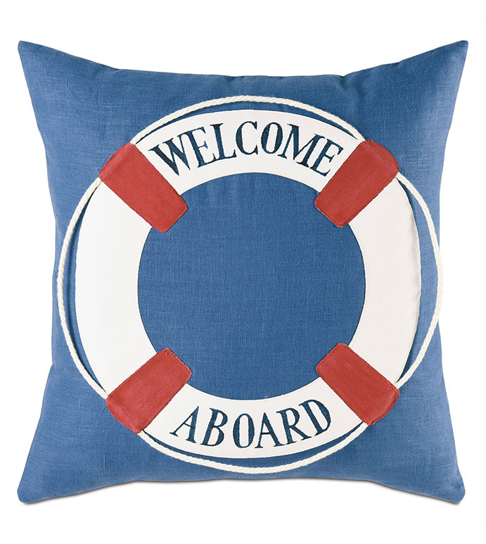 Lifebuoy Handpainted Decorative Pillow