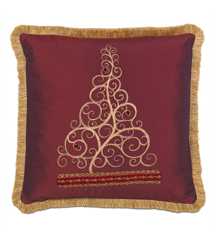 Noel Handpainted Decorative Pillow