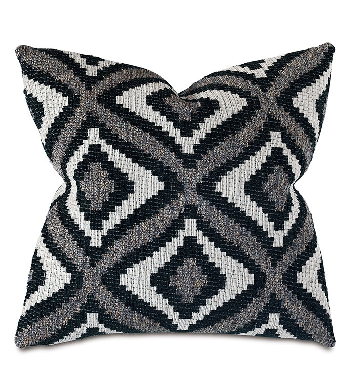 Monterosa Woven Decorative Pillow in Black