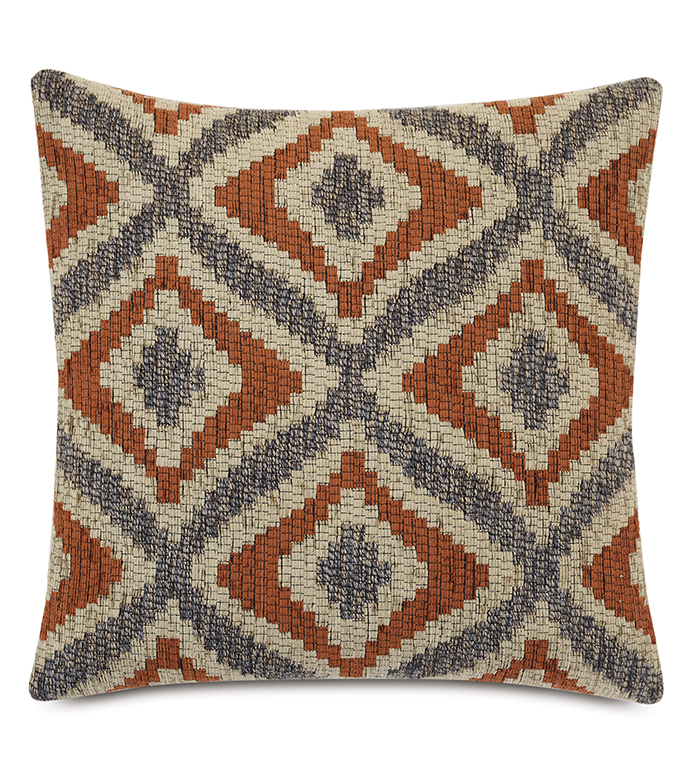 Monterosa Woven Decorative Pillow in Rust