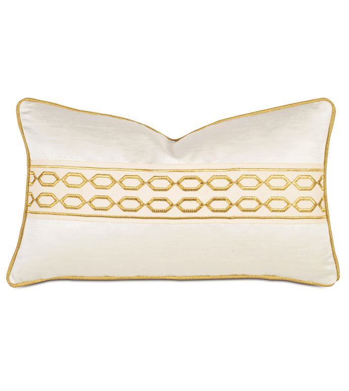 Luxe Embroidered Border Decorative Pillow