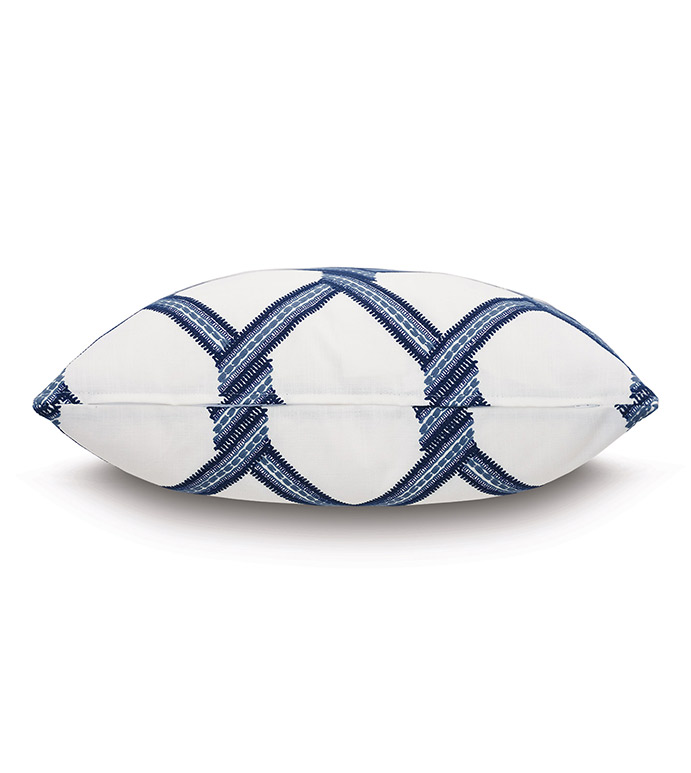 Newport Trellis Accent Pillow In Blue