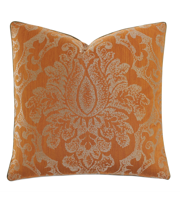 Ladue Damask Accent Pillow In Orange
