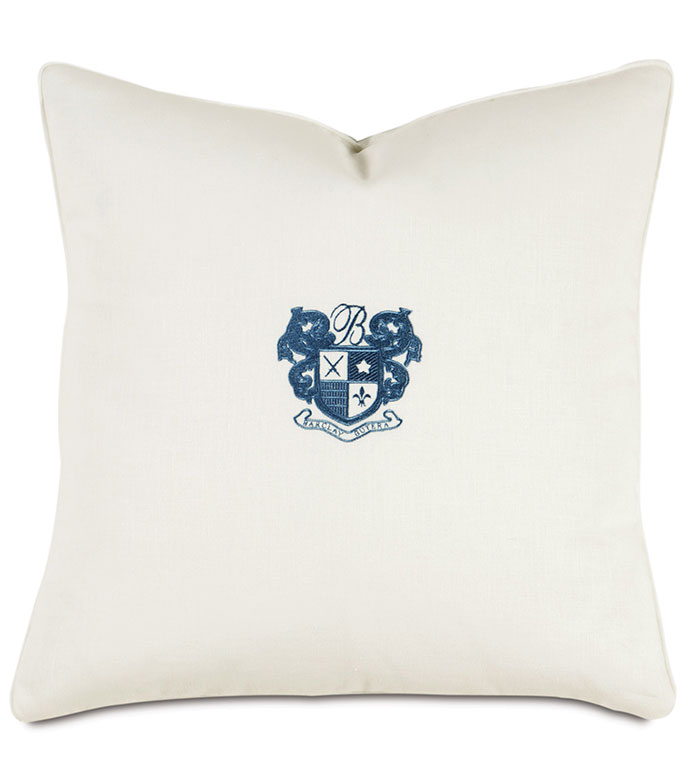 Bel Air Embroidered Decorative Pillow In Indigo